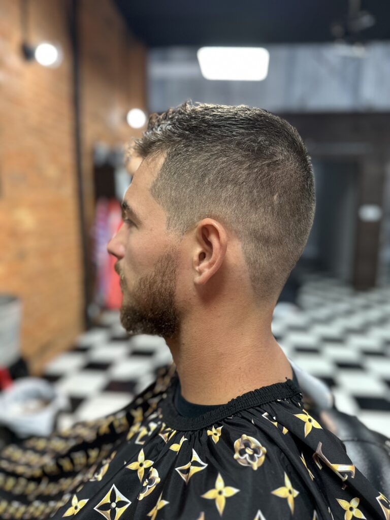Men's haircut and fade and beard trim performed at The Faithful Barber & Co barbershop. Barber in Aylmer Ontario.